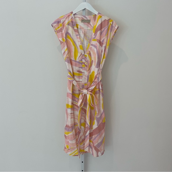 EMILIO PUCCI PINK YELLOW COTTON DRESS MODEL 1EWG10 SIZE IT 40 / US 6 NWOTS! - Picture 7 of 17